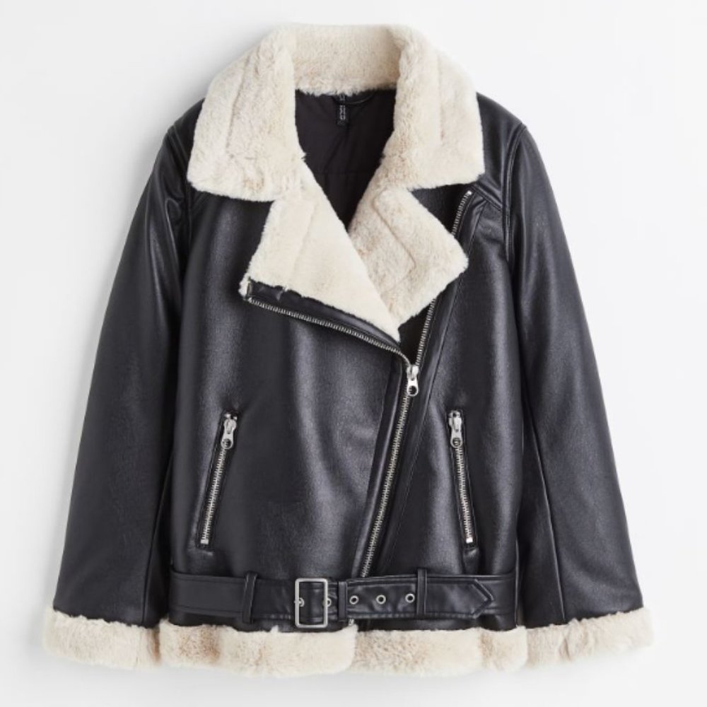 H&M Shearling Biker Jacket